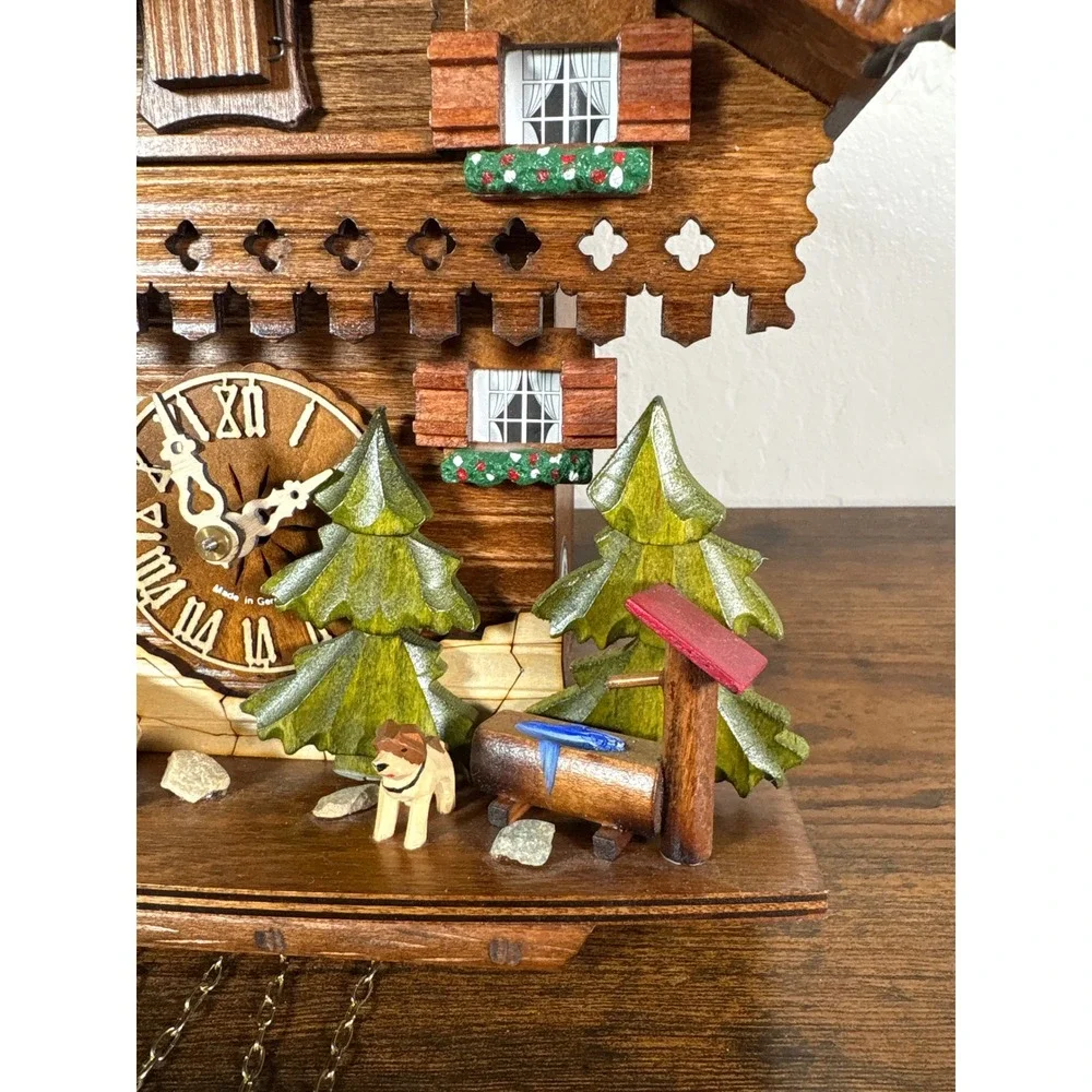 VdS Original Black Forest Cuckoo Clock Made in Germany Wood Chalet Pinecone